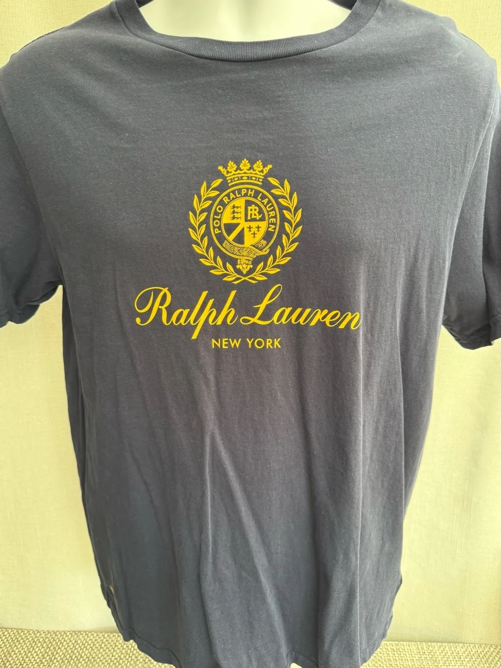 Ralph Lauren Navy Short Sleeve Tee with Yellow Crest